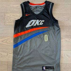 Rare Nike Westbrook OKC Basketball Jersey - Black and Gray